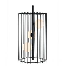 Italux - Hayden - Lámpara de mesa moderna negra 3 luces con pantalla negra y blanca, G9