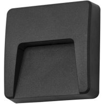 Aplique Ip65 Grove Opaque Square Led 2.6W 4000K Negro 89Lm