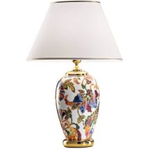 Kolarz - damasco - Estilo de vida Mesa de sombra cónica de tela dorado pulido claro, 1x E27