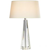 Dar cyprus - Lámpara de mesa Tapered Crystal completa con pantalla redonda Tapered