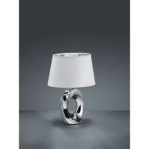 Reality Leuchten - Lámpara de mesa moderna cerámica plateada Taba H33 cm Trio Lighting