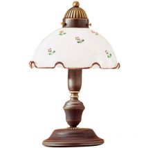 Kolarz - nonna - Mesa domo de vidrio estilo cabaña, latón envejecido mate claro, 1x E27