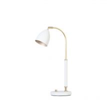 Belid Deluxe - Lámpara de mesa 1 luz Blanca, Latón
