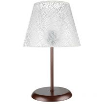 Lámpara de mesa Elva MNG3065 en metal y pantalla de tela bordada