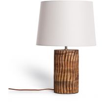 Lámpara de Mesa Madera Shruti Iluzzia Blanco
