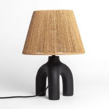 Ledkia - Lámpara de Mesa Papel Trenzado y Resina Otilia Negro