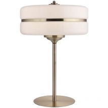 Lumineca - Lampe de Table Sarod Blanc et Doré Ø40x60 cm