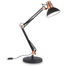 Ideal Lux - Lámpara de escritorio 1 luz Negra, E27