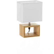 Lámpara de mesita de noche de madera marrón nórdica para dormitorio Vitta -