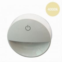 Trade Shop - Lampara De Noche Con Encendido Tactil Punto De Luz Led Redonda Blanca Xgcmd-001 -