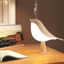Tonchean - Lámpara de noche con forma de pájaro, lámpara de mesa inalámbrica recargable con 3 temperaturas de color y sensor táctil, perfecta para