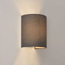Lux.pro - Lámpara de Pared Brüssel - 20 x 17,5 x 13 cm - Luz bidireccional - Tela - Gris [ ]