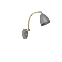 Belid Deluxe - 1 lámpara de pared interior ligera de latón, gris cálido