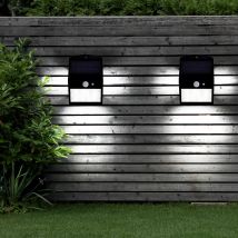 Lámpara de pared lámpara de pared lámpara de pared IP44 resistente a la intemperie detector de movimiento batería, negro, led 1,5W 220Lm blanco
