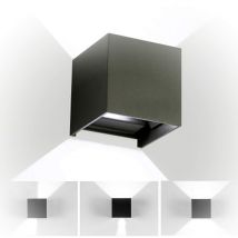 Norcks - Lámpara De Pared Led De Aluminio Moderno Minimalista Apliques De Pared (Negro)Cubo Creativo 12W Para Cocina Restaurante Pasillo Entrada (Luz