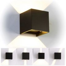 Stoex - Lámpara De Pared Led De Aluminio Moderno Minimalista Apliques De Pared (Negro) Cubo Creativo Diseno 12W Para Restaurante Cocina Pasillo
