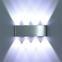 Stoex - Lámpara De Pared De Aluminio Lámpara De Pared Led Moderna De 8W, Para Dormitorio, Sala De Estar, Pasillo, Blanco Frío