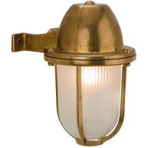 Firstlight Nautic - 1 lámpara de pared para exteriores ligera de latón macizo, vidrio esmerilado IP64, E27