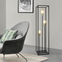 Lux.pro - Lámpara de pie Groningen - 140 x 30 x 30 cm - Lámpara de diseño Con 3 Focos - Iluminación interior - 3 x E27 - Metal - Negro y Latón [ ]