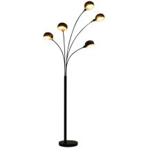 Longziming - Furniture Limited - Lámpara de pie negro y dorado 5 x E14 200 cm