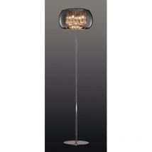 Lámpara de pie y colgantes Vapore de cristal cromado Alt. 158 cm Trio Lighting