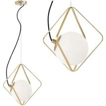 LÁMPARA de SUSPENSIÓN APP1017-1CP ORO 1-PUNTOS de LUZ E27 34X34CM AJUSTABLE
