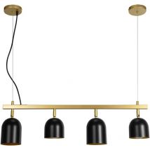 LÁMPARA de SUSPENSIÓN APP1031-4CP ORO NEGRO 4-PUNTOS de LUZ E27 74X10X20-110CM AJUSTABLE