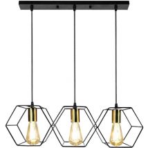 Toolight - lámpara de suspensión APP1132-3CP negro oro E27