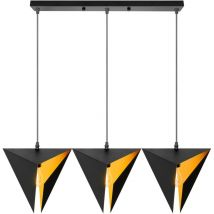 Toolight - lámpara de suspensión APP254-3CP geométrico negro triple triangulos 3-PUNTOS de luz E27 17,5X70X25CM ajustable