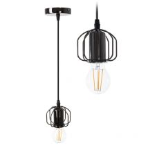 LÁMPARA de SUSPENSIÓN APP595-1CP DESVÁN NEGRO 1-PUNTOS de LUZ E27 9X9X8-100CM AJUSTABLE