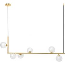 Lámpara de suspensión APP690-6CP vidrio pelota oro 6-PUNTOS de luz G9 9,5X90X36-100CM ajustable