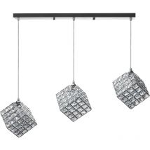 LÁMPARA de SUSPENSIÓN APP723-3CP GLAMOUR CUBO CROMO 3-PUNTOS de LUZ G9