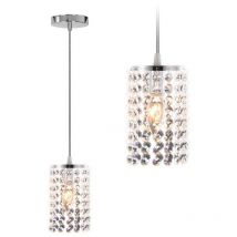 LÁMPARA de SUSPENSIÓN APP730-1CP CROMO 1-PUNTOS de LUZ E27 11X11X16-101CM AJUSTABLE