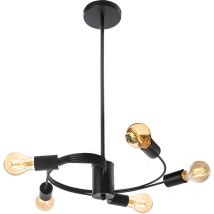 LÁMPARA de SUSPENSIÓN APP739-5CP DESVÁN NEGRO 5-PUNTOS de LUZ E27 38X38X60CM