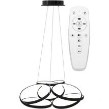 LÁMPARA de SUSPENSIÓN APP793-CP MODERNO PLANO NEGRO LED + CONTROL REMOTO 3-PUNTOS de LUZ 70W 54X54X26-89CM AJUSTABLE