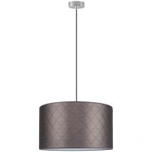 Epikasa - Lámpara de Suspensión James, Metal, Tejido, Plata, Marrón, 50x50x129 cm