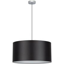 Lámpara de Suspensión San, Metal, Tejido, Plata, Negro, 50x50x125 cm