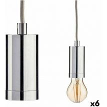 Giftdecor - Gift Decor Lámpara de Techo 220-250 v 60 w Plateado Metal (6 Unidades)