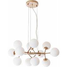 Lámpara de techo anabel 12xG9 A.Reg.xD.65cm Dorado/Blanco