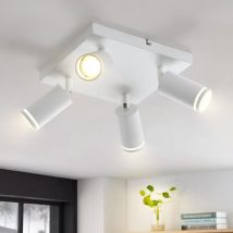 Gbly - Lámpara de Techo Blanco : Focos de Techo con 4 Lámparas GU10 Ajustable Lámpara de Pasillo Cuadrado Interior de Metal para Salón Cocina