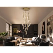 Lámpara De Techo Colgante Velas 9l Oro Dimable