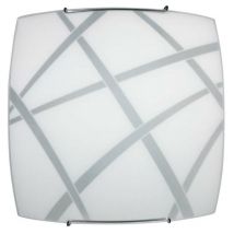 Energy - Lámpara de techo con alambre de acero y ganchos de cristal blanco.