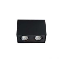 Lámpara de techo de proyección rectangular para 2 bulbos GU10 Mat negro