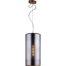 Lumineca - Lampe Suspension Grise Geminic Ø20x40 cm