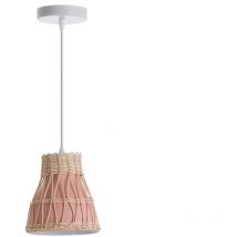 Orion91 - Lámpara de Techo Colgante Blanca Estilo Oriental con Tulipa Cónica , Modelo Kumiko 7hSevenOn Deco , Lámpara de Techo Salón y Dormitorio ,