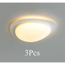 Wottes - Lámpara de Techo led Moderno Plafon Techo Semi-Empotrado Luz Pláfon Blanco Luz Blanca Cálida - 3Pcs