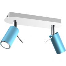 Milagro - Lámpara de techo preston azul/blanco 2x mini GU10