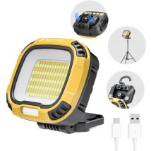 Lámpara de trabajo Shark lámpara de inspección led de 4000 lm, 18 modos de luz, impermeable, 4000 mAh, recargable, portátil, cob, para taller,