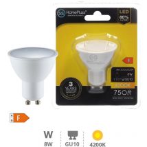 Bombilla LED dicroica 8W GU10 4200K - 12u caja exp
