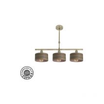 Fabrilamp - Lampara Gilda 3xe14 Cuero/madera Oscura Regx55x14 Cm